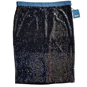 Simply Vera Vera Wang black sequined skirt pencil size XL NWT